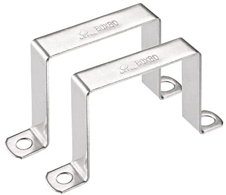 sourcing map U Shaped Connector Bracket 78 x 82mm 304 Stainless Steel for Door Closed Bar Holder Strut Channel 2pcs