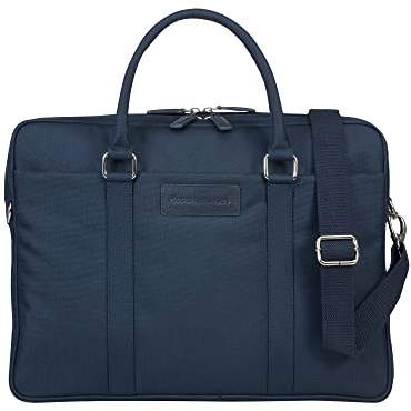 dbramante1928 - Ginza 16 Zoll Duo Pocket Laptoptasche 100% Recycled - Lieferung mit verstell & abnehmbarem Schultergurt - Laptop Tasche - Aktentasche - Blau