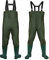 SWANEW Wathose Anglerhose Hose 70D Nylon Composite PVC Teichhose, mit rutschfesten Gummistiefeln, Hochwasserhose, geeignet für Baustellen, Angeln, Bauernhöfe, Gärten (XL 44/45)