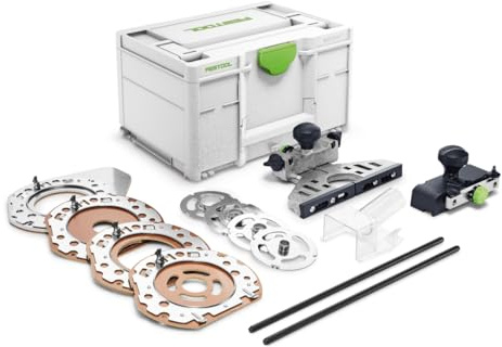 Festool Zubehör-Set ZS-OF 2200 Oberfräse im Systainer | Führungsschienen-Adapter, Seitenanschlag, Kopierringe, Laufsohlen, Führungsstangen – Systainer SYS3 M 237