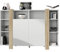 Vladon Highboard Ida, Made in Germany, Anrichte mit 12 Fächern, Korpus in Weiß matt, Blenden in Eiche sägerau (149 x 101 x 34 cm) | Große Farbauswahl