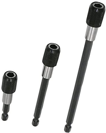 Pack of 3 Hex Shank Post Set 1/4 Hex Shank Drill Bit Holder Magnetic Screwdriver Nut Drill Bit Holder Extension Kit