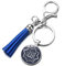 ZEIA3 Porte-clés musulman islamique Dieu Allah en cuir PU avec pompon alliage religieux Muhammad Cadeau Ramadan, blanc, L, L