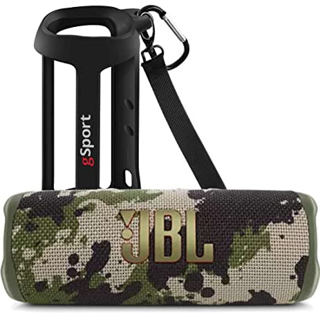 JBL FLIP 6 Ensemble d'enceintes portables étanches avec manchon en silicone gSport (camouflage vert)