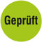 Qualitätssicherungsetiketten - Geprüft - Ø 20 mm - 1.000 QS-Etiketten auf Rolle, Papier grün, selbstklebend