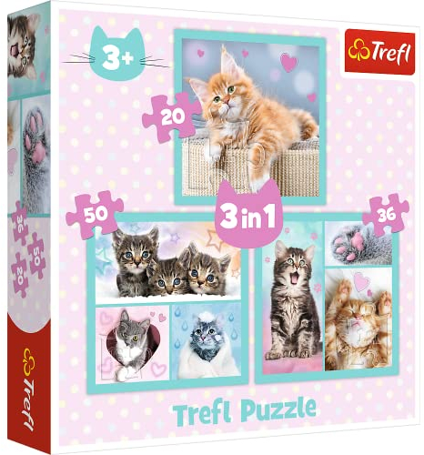 3 in 1 Puzzle - Katzen, Sweet Animals