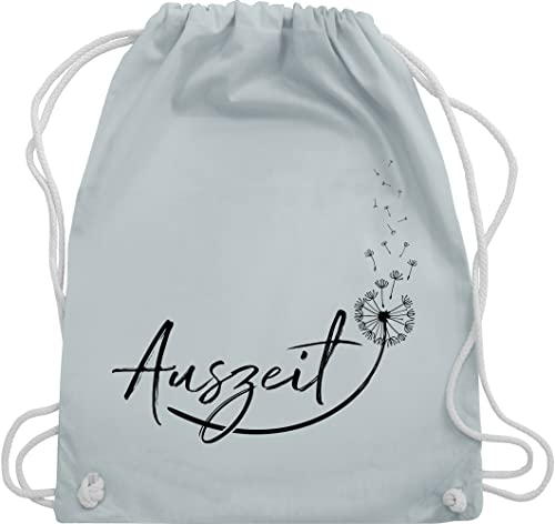Turnbeutel Rucksack - Sprüche Statement - Auszeit Entspannung Relaxen Pusteblume - Unisize - Pastell Blau - baumwolle beutel mit kordelzug baumwoll stoff für statements relax tasche aufschrift