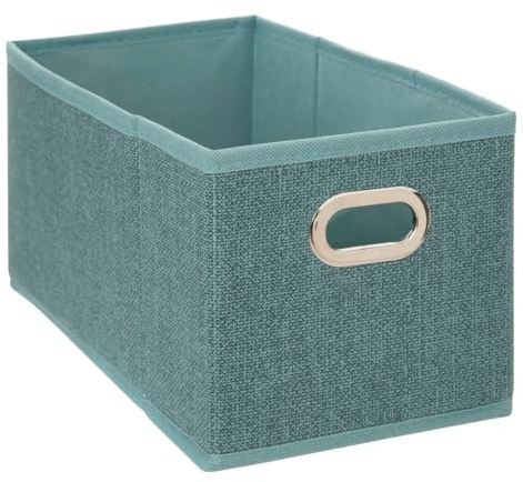 Five Aufbewahrungsbox, Stoff, Petrolblau, meliert, 15 x 31 x 15 cm