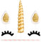 Jagowa Unicorn Cake Topper Set, Unicorn Horn, Ears and Eyelashes Cake Decorations Party Supplies for Birthday Party Baby Shower Wedding (Small)