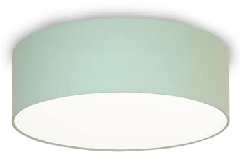 youngDECO® MINI Deckenlampe Rund Ø28 cm - Deckenleuchte Salbei 2 x E27 - Baumwollstoff Lampenschirm - Lampe Schlafzimmer, Wohnzimmer, Kinderzimmer und Küche (Ohne Glühbirne)