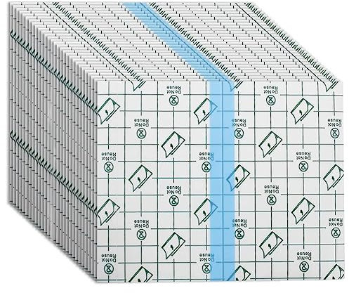 DAZISEN Benda Adesiva Trasparente - 50 Pezzi Colla elastica impermeabile Fasciatura per Ferite Patch Nastro Tatuaggio Nastro Per Medicazione 10 x 12 cm