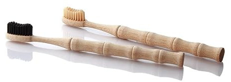 Brosse à dent Bambou Naturel Sculpté - DENTAPASS - 100% Biodégradable & Compostable Zero Dechet - Poils Noir infusé au Charbon - Écologique - 0% BPA - Entreprise Française