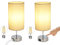 GBLY Nachttischlampe Touch Dimmbar 2er Set - Modern Tischlampe mit USB Anschlüsse, Schlafzimmer Nachttisch Lampe mit Ladefunktion, Chrom Bettlampe mit Stoffschirm, Tischleuchte E27 für Hotel Bett
