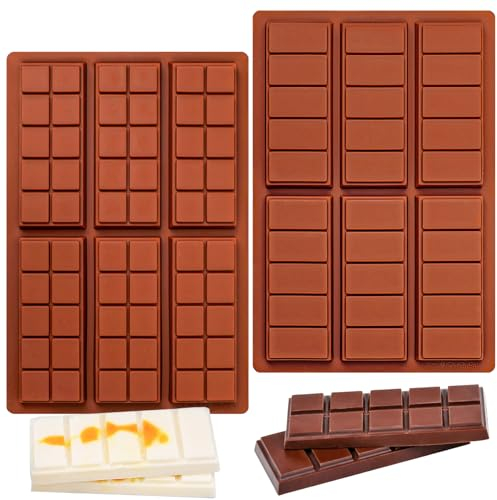 Kamehame Moules à Chocolat en Silicone 2 Pièces Moule à Tablette de Chocolat Moule Silicone Chocolat pour les Bonbons, les Chocolats, les Gelées