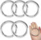 XCSJ 5 Stück Runde Karabiner 61mm OD 50mm ID Sehr Robust Zinklegierung Runde Karabiner Ring Karabinerhaken Rund Groß Karabiner Rund O Ring für Schlüsselanhänger, Tasche, Schmuck, DIY Handwerk(Silber)