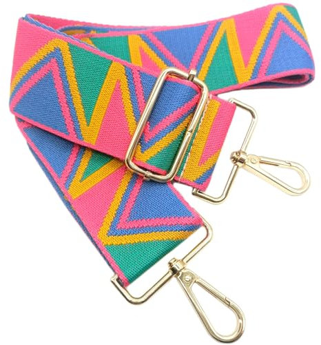 Verstellbarer Schultergurt Taschengurt Breit 5CM Mehrfarbige, Taschengurte Breit zum Wechseln mit Karabiner Gold, 80-130 cm Tragegurt Tasche für Damen Schulterriemen, Handtasche