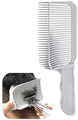NestNook V-shaped Comb Hair Blending Tool, Fade Combs Professional Hair Cutting Heat Resistant FlatTop Hair Clipper Cuts Tools for Men Salon Hairdressing, Barber or At Home (Grey 1pc)