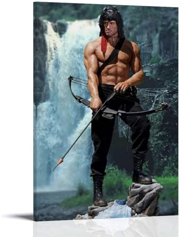 OUTFYT Filmposter First Blood Rambo, HD-Poster, dekorative Malerei, Leinwand, Wandposter und Kunstdruck, moderne Familienschlafzimmer-Dekoration, Poster, 60 x 90 cm