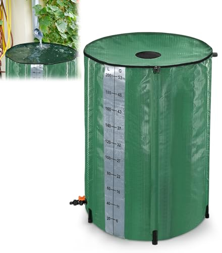 YRHome Serbatoio per acqua piovana pieghevole da 200 litri, con protezione da troppopieno, serbatoio per acqua piovana, serbatoio per acqua piovana, serbatoio per acqua piovana, serbatoio per acqua da