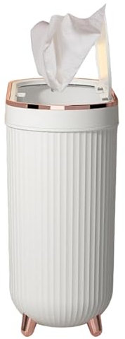 Fukamou Poubelle de salle de bain fine, petite poubelle de toilettes | Poubelle de papier toilette | Poubelle en papier de salle de bain avec couvercle, petite corbeille de toilettes pour un gain de