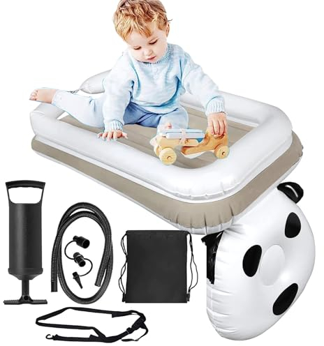 Auto Luftmatratze, Tragbare Bewegliche Baby SUV Aufblasbare Matratze Auto Matratze Rücksitz Kofferraum Matratze für Outdoor Selbstfahren Reisen Camping (Panda Style)