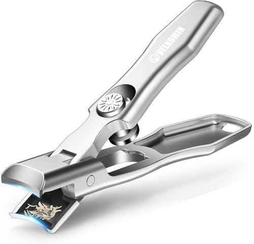 VELKOMIN Coupe-ongles allemand pour hommes et femmes, grand coupe-ongles d'orteil à large ouverture pour personnes âgées avec récupérateur et verrou de sécurité, garantie de remplacement de 18 mois