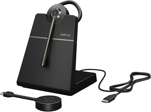 Jabra Engage 55 SE Convertible Headset UC mit Ohrbügel, Link 400c DECT Adapter USB-C, Engage 55 Deskstand, Ohrgels, Stirnband, Nackenbügel, Tragetasche, Garantie