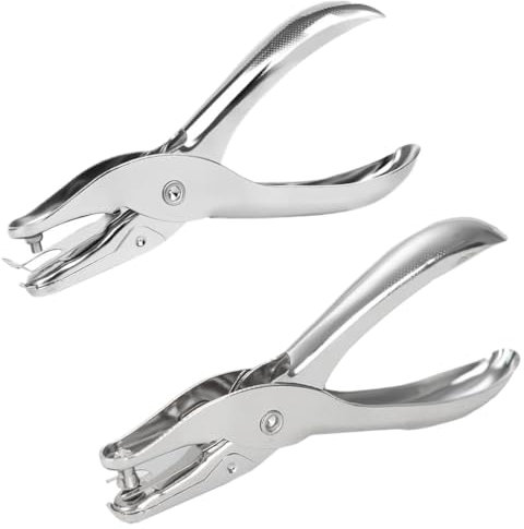 NJCXOLA 2 pcs Perforatore A Foro Singolo,Pinza in Acciaio Inossidabile,per Fare Cerchi,Perforatore dell'ufficio,Ideale per cartelle[3 mm + 6 mm]