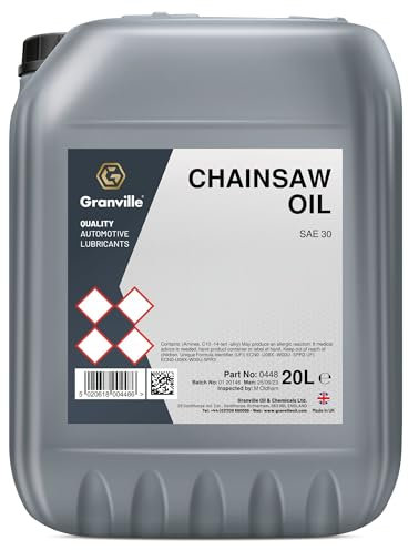 Granville Chainsaw Oil – 20L | Chain Saw Oil SAE 30 | Chain Oil with Universal Anti-Fling – Blade Lubricant | Premium Chainsaws Oil Recommended for All Chainsaw | Reduces Friction & Extends Blade Life