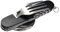 FUZVOL Folding Camping Cutlery Set Stainless Steel Portable Utensil 6 in 1 Multitool Outdoor Tableware for Travel, Hiking, Picnic,Black