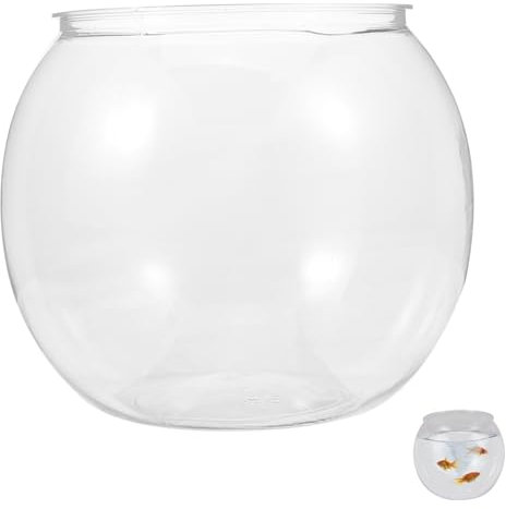 BESPORTBLE Unzerbrechliches Rundes Pet Aquarium für Büro und Schreibtisch Transparente Globe Form als Dekorativer Fischbehälter und Einzigartiges Tisch Aquarium Dekor