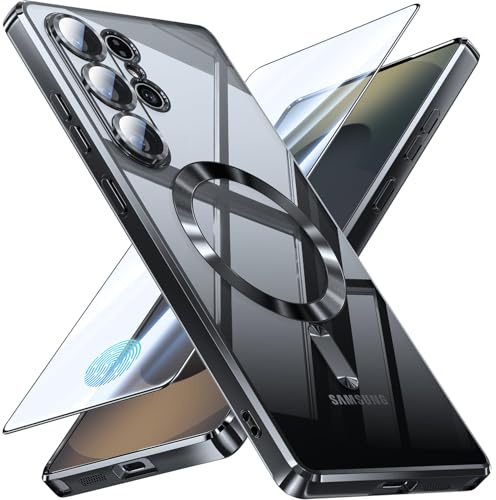JUESHITUO für Samsung Galaxy S25 Ultra Hülle [Kompatibel mit MagSafe] [Militärstandard] [TOP N56 Starke Magnete] Stoßfest Kratzfest Handyhülle Case mit Kameraschutz, Schwarz