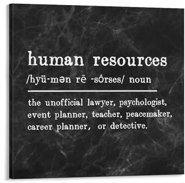 Leinwandbild mit Spruch Human Resources Definition Wörterbuch, 30,5 x 30,5 cm, gedruckte Bilder, Kunstwerk, Poster, Gemälde, Dekoration für Wohnzimmer, Schlafzimmer, Büro, Kaffee, Club, neues