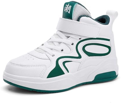 BESKEE Kinderschuhe Jungen Sportschuhe Atmungsaktiv Laufschuhe rutschfest Basketballschuhe mit Klettverschluss Größe 31-40