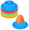Vicloon Coquetiers, Lot de 6 Coquetiers en Silicone Coloré, Support Oeuf a La Coque, Portable Ronde Oeuf Tasses Porte, Lavable, Coquetier Oeuf Empilables, Coquetiers pour Petit Déjeuner