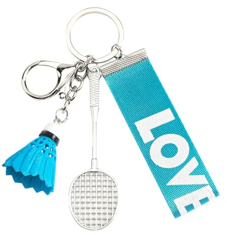 Tranbath Modischer Badminton-Schlüsselanhänger für Damen, Glücksbringer für Alltag, Geschenk für Freundin, Sport-Schläger Anhänger, Badminton-Rucksack Zubehör für Frauen, Abschiedsgeschenk Freundin