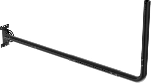 Antenna Mount for Long Wall - Lenght Adjustable Long Eave Antenna Mast Pole Mounting Bracket Kits with 90° Elbows, Extend Pipes, Fixing Screws, for Outdoor TV Antennas, Starlink WiFi Extender Black