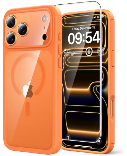 TAURI für iPhone 17 Pro Hülle 6,3 mit Schutzfolie - Cosmic Orange