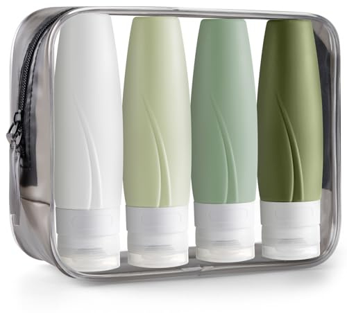 INSFIT Reiseflaschen zum Befüllen, TSA 90 ml Silikon Reiseflaschen Set | Auslaufsichere Reiseset zum Befüllen, BPA-freie Reisegröße Behälter, Reisebehälter zum Befüllen für Shampoo Duschgel Lotion