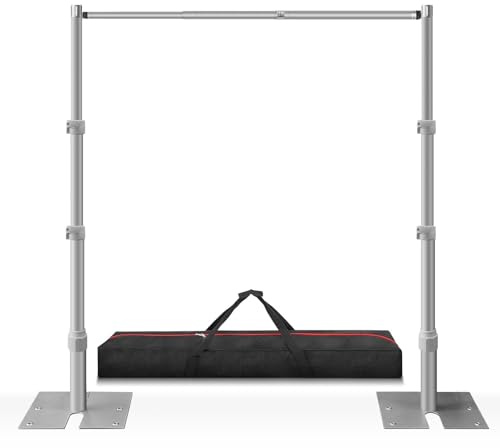 Jiang&Rong 3x3m Foto Hintergrundständer, Verstellbar, Hochzeit (Silber) | 3x3m Verstellbarer Hintergrund Ständer,Hochbelastbarer Rohr und Vorhang Ständer für Hochzeiten, Geburtstage, Partys (Silber)