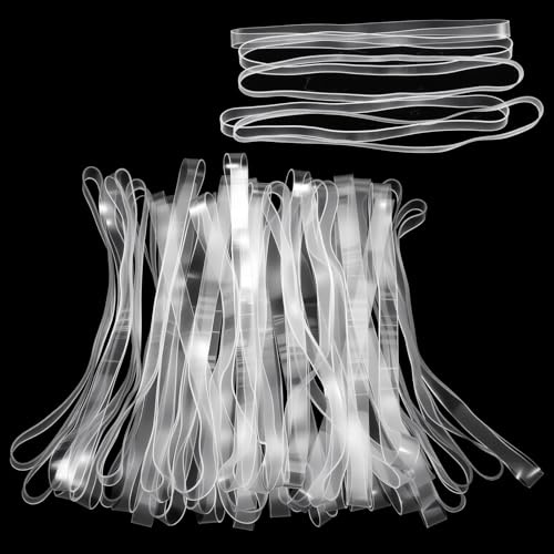 100 PCS Clear Rubber Bands for Crafts, 200x5mm (Perimeter X Width) Large Rubber Bands for Balloon Arch, TPU Heavy Duty Elastics for Home Office Crafts Wrapping and Fixing