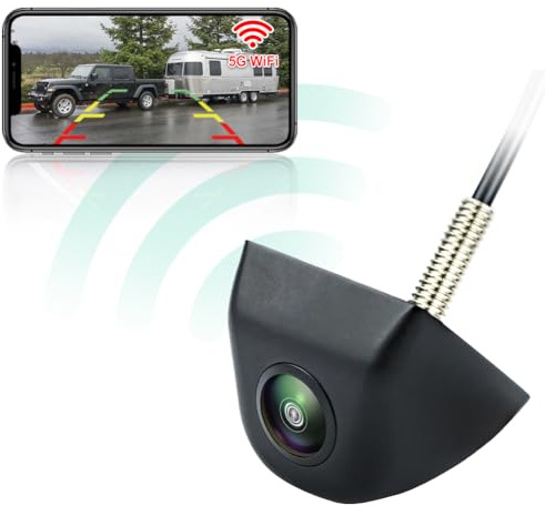 GREENAUTO WiFi Rückfahrkamera, HD 1080P 5G WLAN Rückfahrkamera für iPhone iPad Android Phone mit 170° Weitwinkel Sternenlicht Nachtsicht IP69K Wasserdicht,Einparkhilfe Kabellos für Auto,Van,SUV