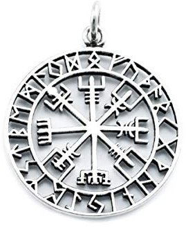 Windalf Großes Wikinger-Amulett ODINSØN Ø 3.6cm Runen 925 Sterlingsilber