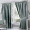 Fusion Dijon Blackout Pencil Pleat Lined Curtains, Duck Egg, 46 x 54 Inch