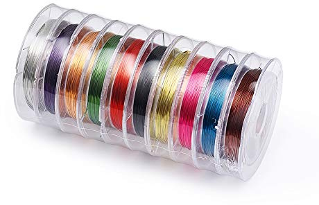 Pandahall Schmuckdraht, 28 Gauge, 28°m, gemischte Farben, 0,3°mm, für Bastelarbeiten, Perlen, Schmuckherstellung
