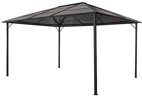Tidyard Gazebo con Tetto in Alluminio e Acciaio + Pannello PC 4 x 3 x 2,6 m | Nero