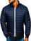 BOLF Herren Bomber Übergangsjacke Steppjacke Daunen-Optik Casual Elegant Leichte Frühlings Jacket Moderne Jacke MY22 Dunkelblau XL [4D4]