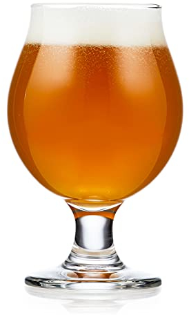 Libbey Entertaining Essentials Belgische Biergläser, 370 ml, Craft-Biergläser, 6er-Set für Belgische Ales, einzigartige Tulpen-Biergläser für Unterhaltung