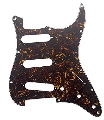 Dopro Schlagbrett für American Fender 62 Strat ST SSS, 11 Loch Vintage Pickups Gitarre Pickguard Scratch Plate mit Schrauben für American Fender 62 Stratocaster Dark Tortoise