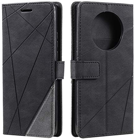 SONWO Hülle für Huawei Mate 40 Pro, Premium Leder PU Handyhülle Flip Case Wallet Silikon Bumper Schutzhülle Klapphülle für Huawei Mate 40 Pro, Schwarz